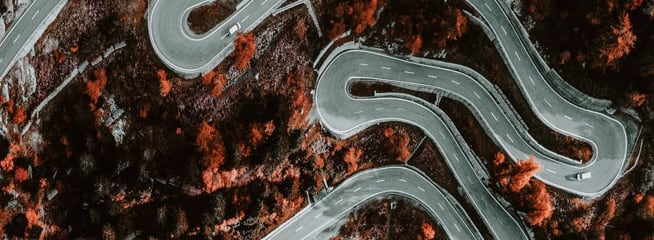 winding highway seen from above