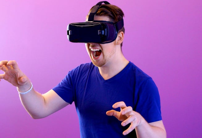 a man in a VR headset